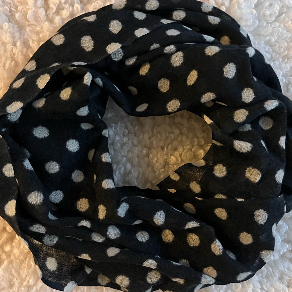 Memo Black and White Polka Dot Scarf
